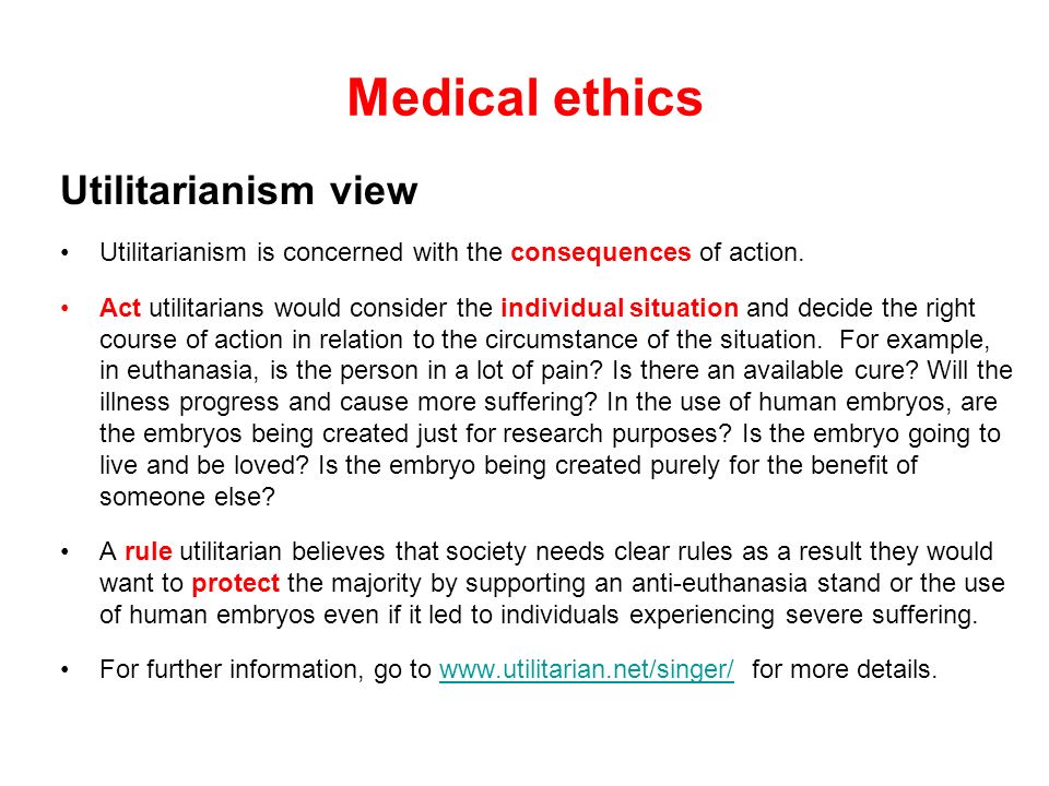 Euthanasia argued with utilitarianism